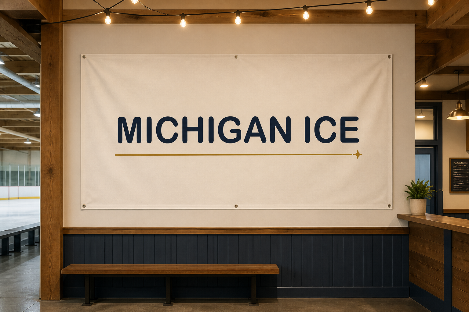 Banner over the ice