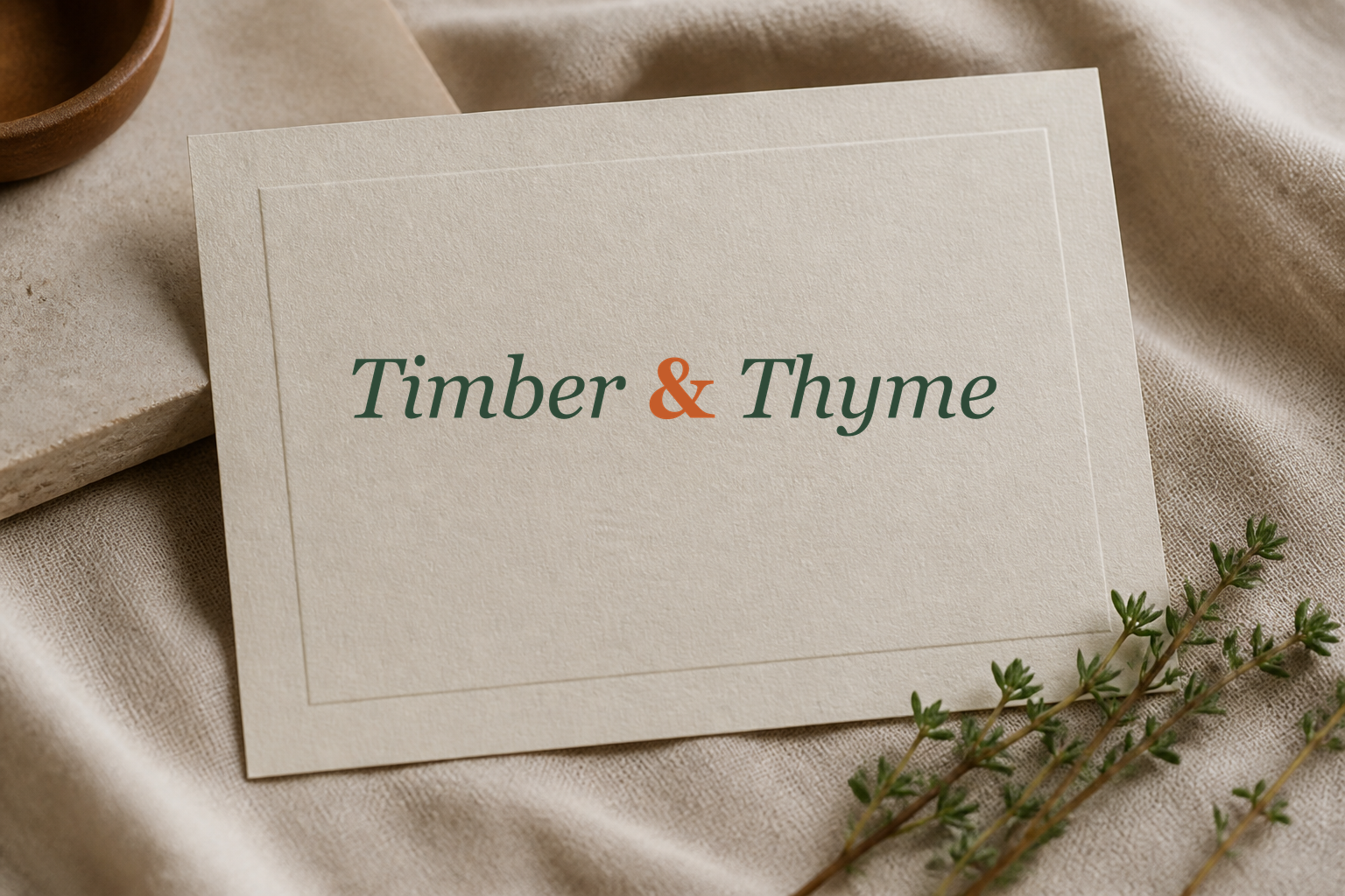 Wordmark on a card