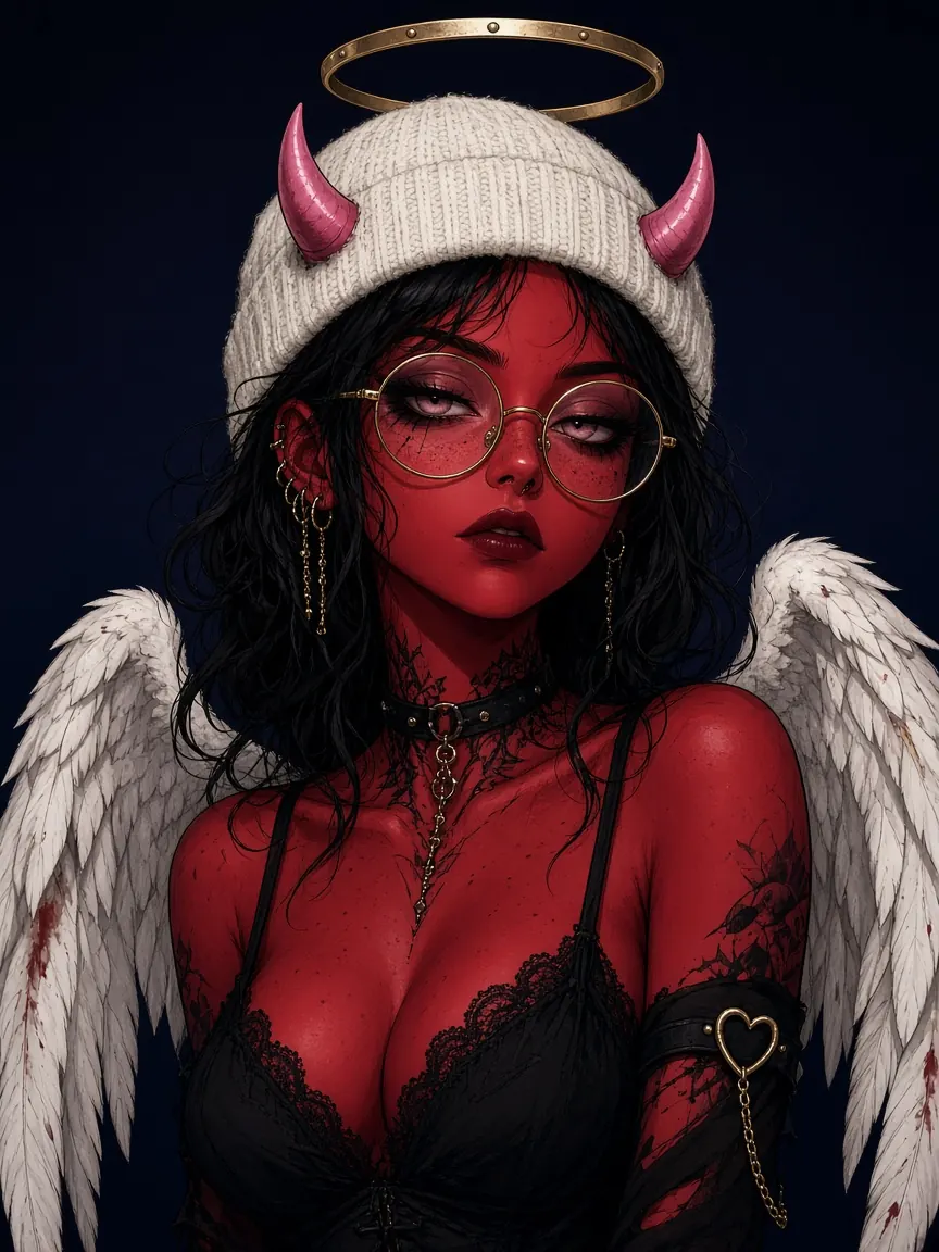 Creepy-kawaii Front face character example